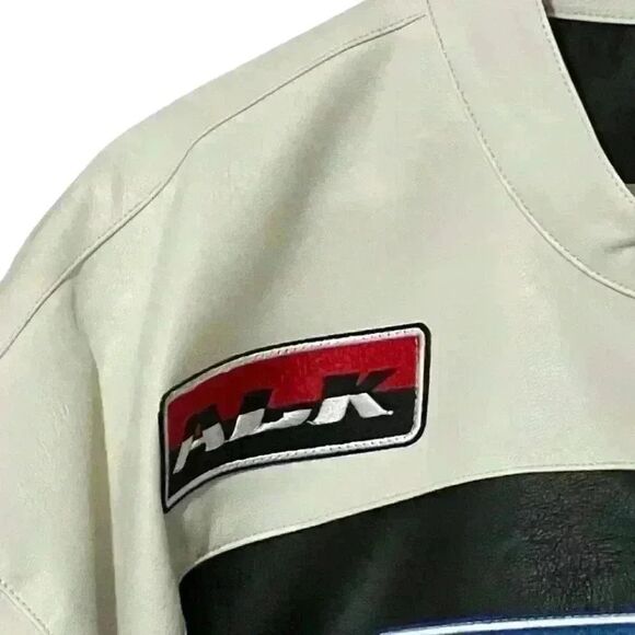 ASOS DESIGN Jacket Oversized Faux Leather Motocross Racer 3XL Black/White NWT - Picture 6 of 13